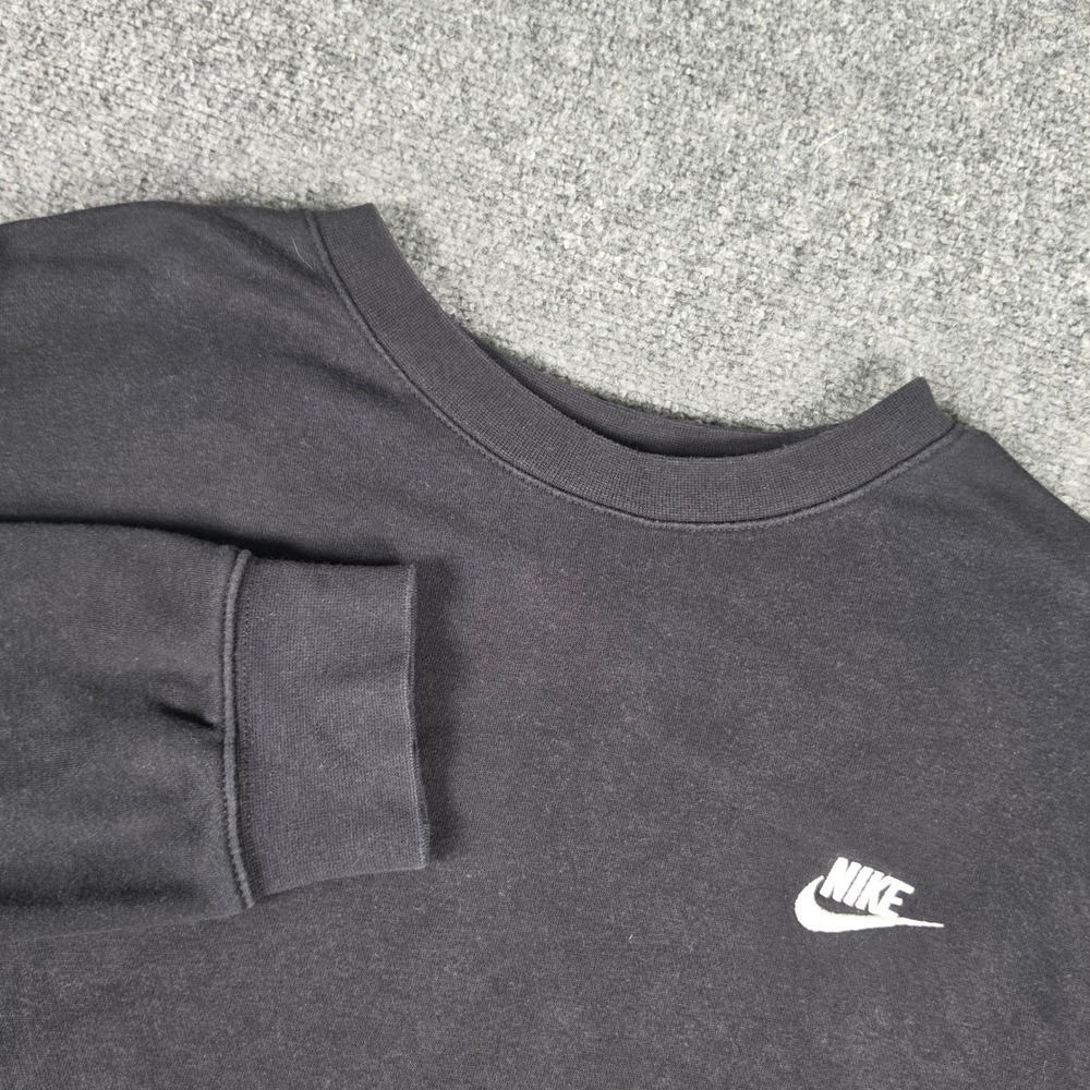 Nike Club Fleece Sweatshirt Mens XXL Black Crewneck Embroidered Logo BV2662-010